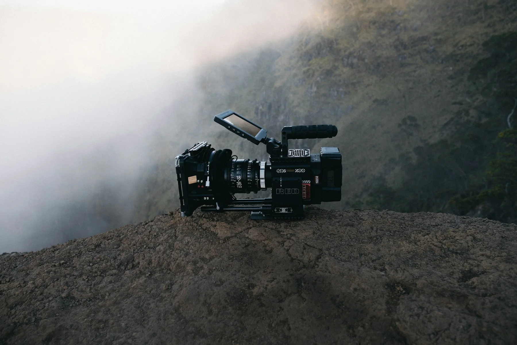 Professional cinema camera on a video production set